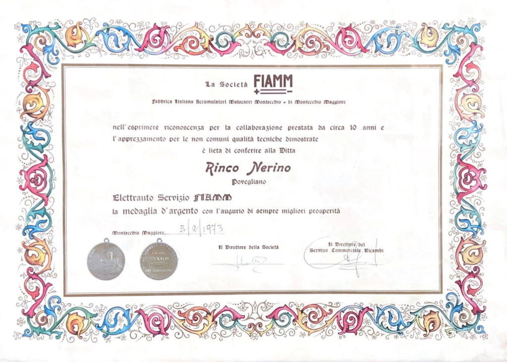 CERTIFICATO FIAMM